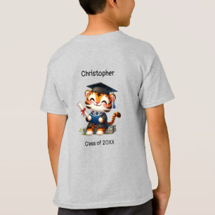 Kindergarten Boy Graduate Name Cute Tiger T-Shirt