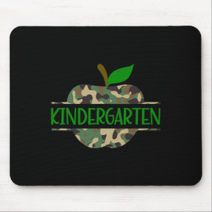 Kindergarten Camouflage Apple First Day Of School Mouse Pad