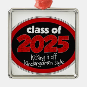Kindergarten Class of 2025 School Kids Grade Metal Ornament