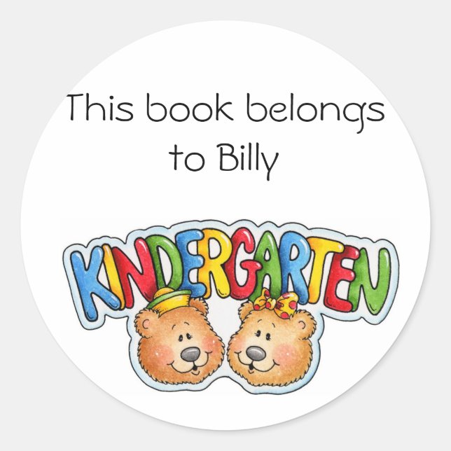 Kindergarten Classic Round Sticker (Front)