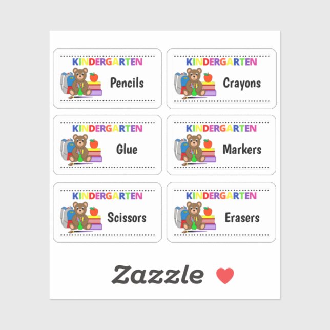 Kindergarten Classroom Organizer Label (Sheet)