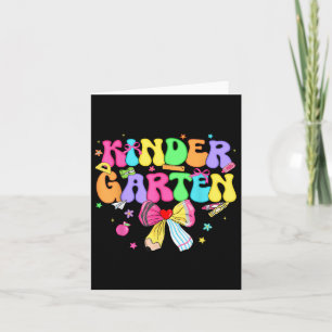 Kindergarten Coquette Pencil Bow Teacher Girl Wome Card