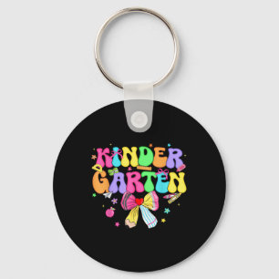 Kindergarten Coquette Pencil Bow Teacher Girl Wome Keychain