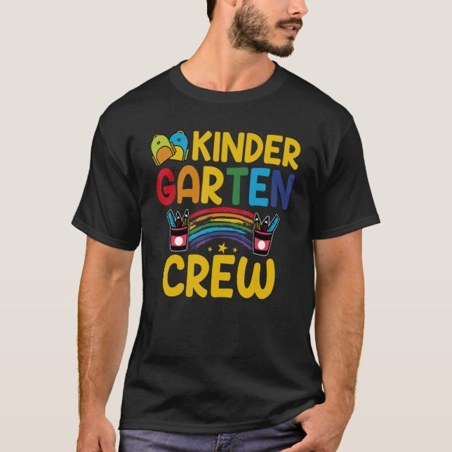 Kindergarten Crew  1st Day Of School  Back To Scho T-Shirt (Front)