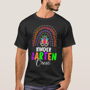 Kindergarten Crew Mardi Gras Carnival Leopard Rain T-Shirt