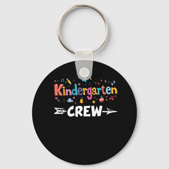 Kindergarten Crew Teacher Team Kinder Squad Keychain (Front)