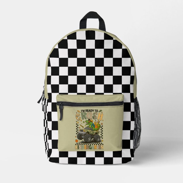 Kindergarten Crusher: Monster Truck Confidence Printed Backpack (Front)