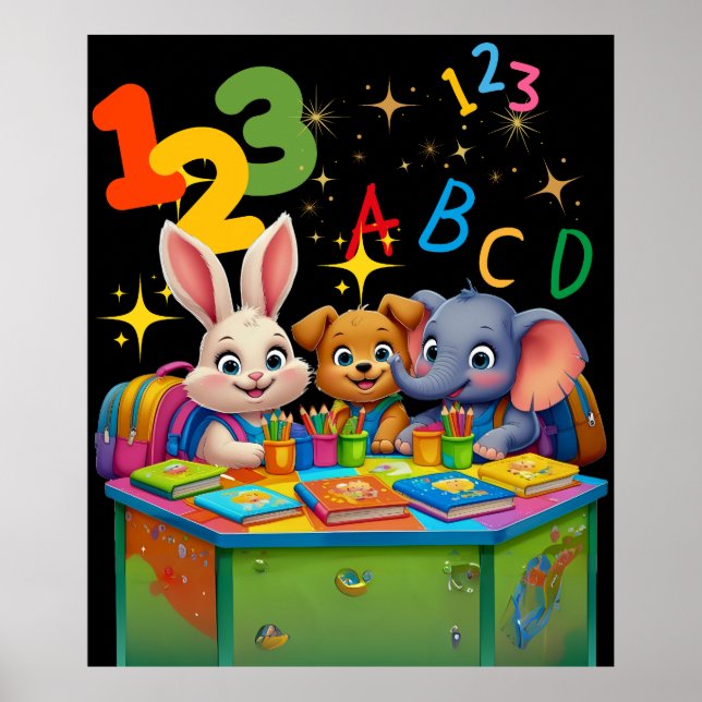 Kindergarten Cuties – ABC Animal Friends Poster (Front)