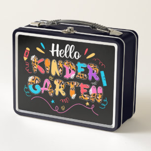 Kindergarten Doodles, Flowers and Pencil Metal Lunch Box