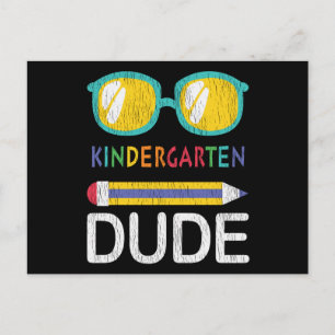 Kindergarten Dude First Day Of School Kids Gift Postcard