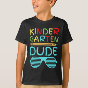Kindergarten Dude Fun Pencil First Day School Blue T-Shirt