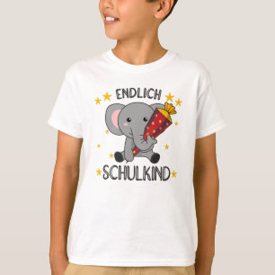 Kindergarten Elephant School Children School Cone T-Shirt