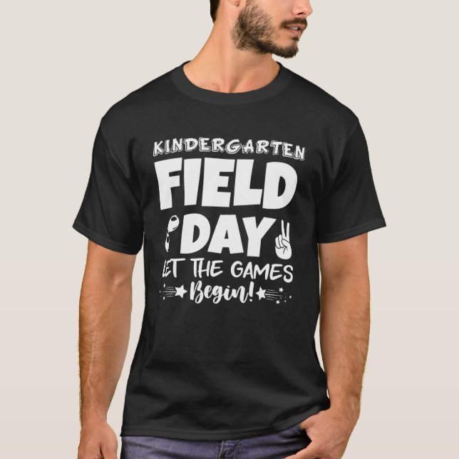 Kindergarten Field Day Fun Day School Rainbow Colo T-Shirt (Front)