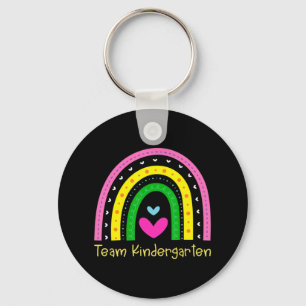 Kindergarten Fun Back To School Rainbow Team Kinde Keychain