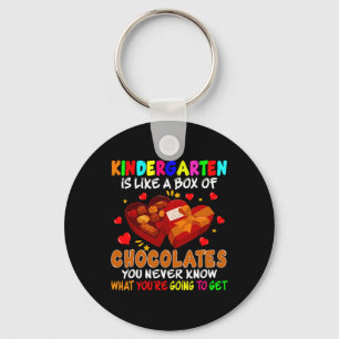Kindergarten Fun Box Of Chocolates Valentine's Day Keychain