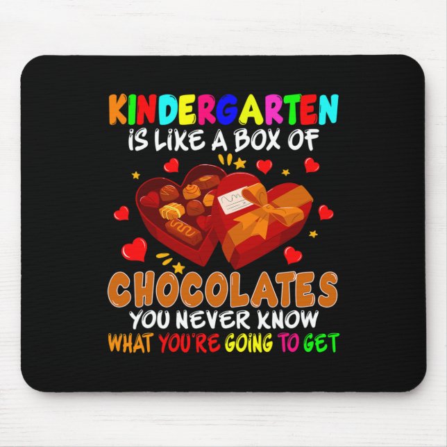 Kindergarten Fun Box Of Chocolates Valentine's Day Mouse Pad (Front)
