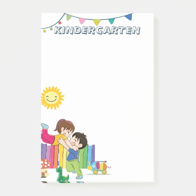 Kindergarten Fun Cute Post-it Notes (Front)