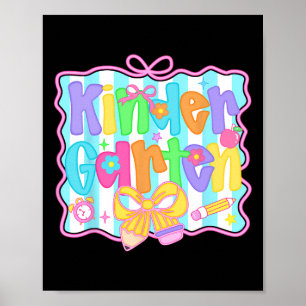 Kindergarten Girls Back To School Cute Coquette Pr Poster