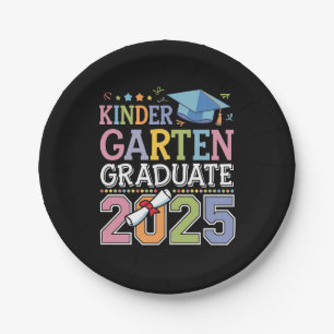 Kindergarten Graduate 2025 Graduation School Paper Plate