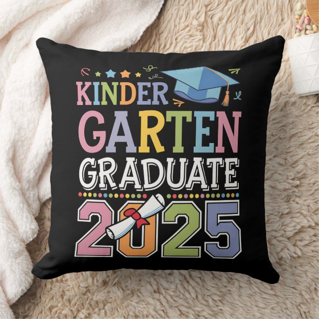 Kindergarten Graduate 2025 Graduation School Throw Pillow (Blanket)