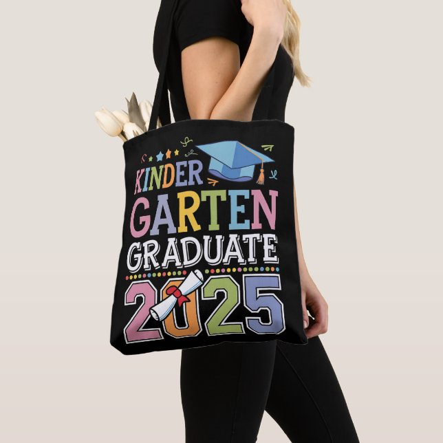Kindergarten Graduate 2025 Graduation School Tote Bag (Close Up)