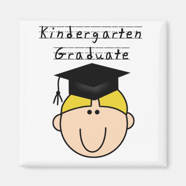 Kindergarten Graduate - Blonde Boy Magnet (Front)