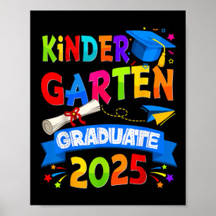 Kindergarten Graduate Cl Of 2025 Graduation Boy Gi Poster