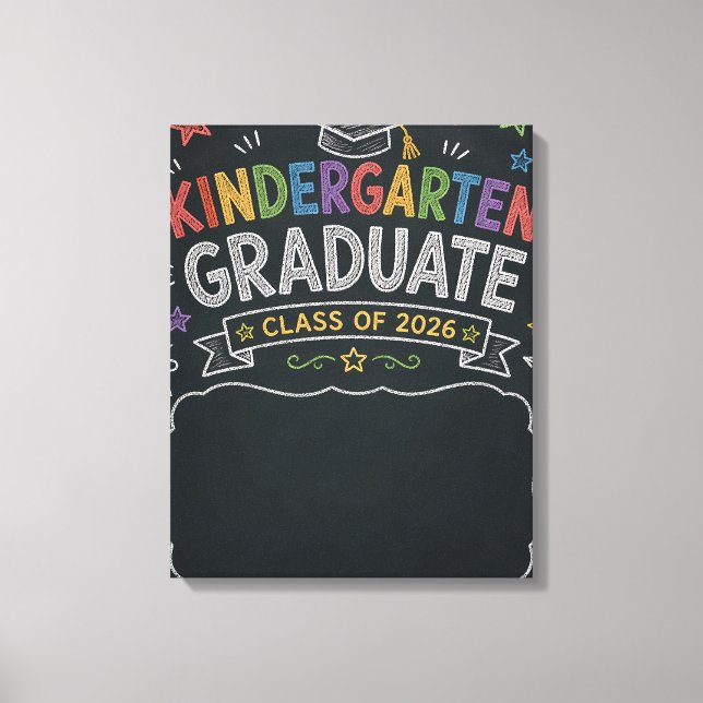 Kindergarten Graduate Class Of 2026 Gift Canvas Print (Front)