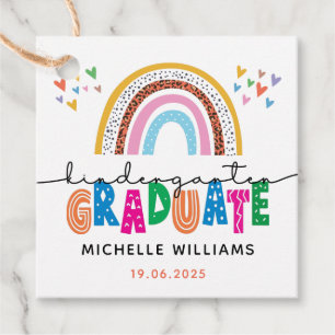 Kindergarten Graduate Colourful Rainbow Photo Favour Tags