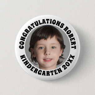 Kindergarten Graduate Congratulations Photo 2 Inch Round Button