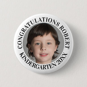 Kindergarten Graduate Congratulations Photo 2 Inch Round Button