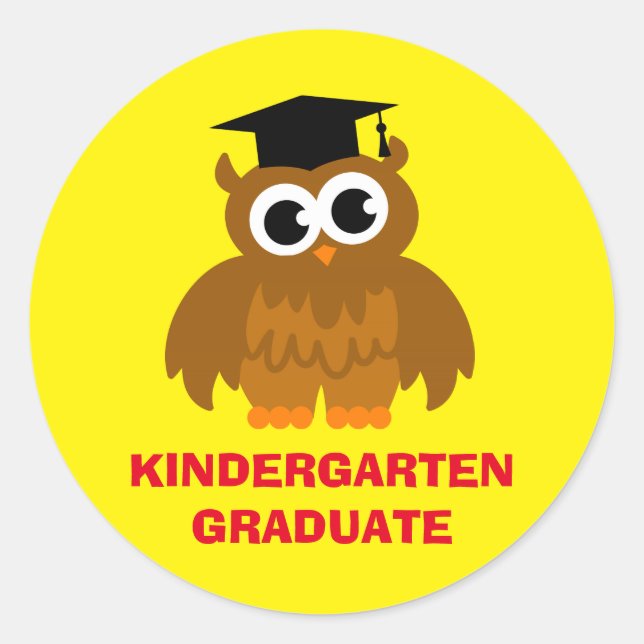 Kindergarten graduate stickers with cute owl (Front)