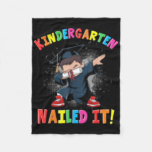 Kindergarten Graduation 2025 Boys Kids Dabbing Gra Fleece Blanket