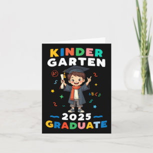 Kindergarten Graduation 2025 Boys Kids Graduate Te Card
