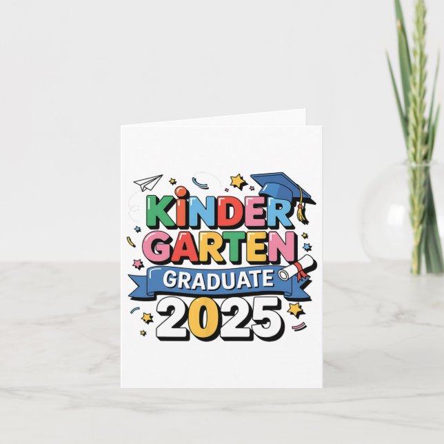 Kindergarten Graduation 2025 Graduate Kids Boys Gi Card (Front)