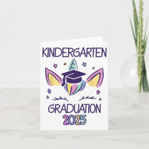 Kindergarten Graduation 2025 Unicorn Kindergarten Card
