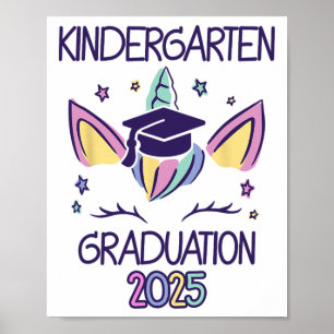Kindergarten Graduation 2025 Unicorn Kindergarten  Poster