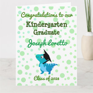 Kindergarten Graduation Congratulations Dinosaur Card