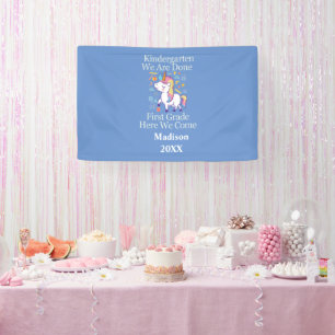 Kindergarten Graduation First Grade Unicorn Party Banner