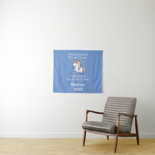 Kindergarten Graduation First Grade Unicorn Tapestry (In Situ (Horizontal))