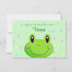 Kindergarten Graduation Green Frog Thank You Card
