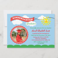 Kindergarten Graduation Photo Invitation