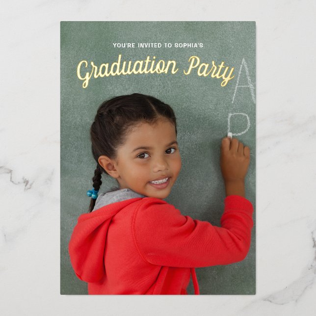 Kindergarten Graduation Photo Kids Gold (Front)