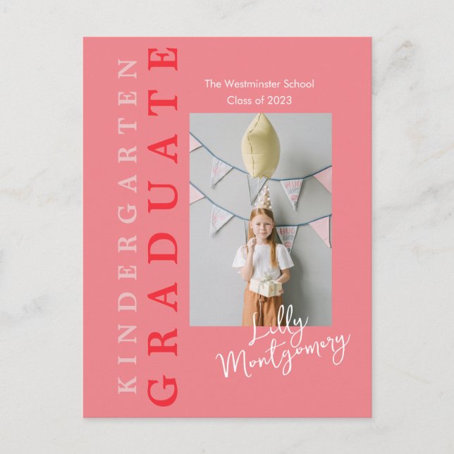 Kindergarten Graduation Postcard 5 Photos (Front)