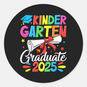 Kindergarten Graduation Shirt 2025 Kids Boys Girls Classic Round Sticker