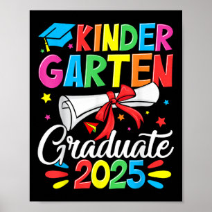 Kindergarten Graduation Shirt 2025 Kids Boys Girls Poster