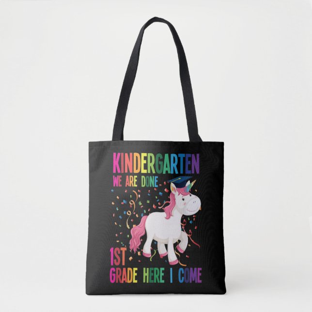 Kindergarten Graduation Surprise First Grade Kids Tote Bag (Front)