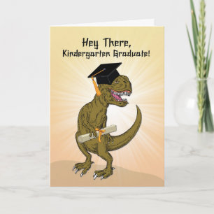 Kindergarten Graduation T-Rex Dinosaur Card