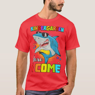 Kindergarten Here I Come Funny Shark Back To Schoo T-Shirt