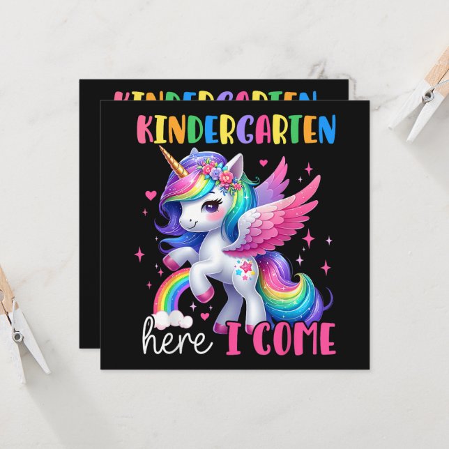 Kindergarten Here I Come Unicorn Back to School (Front/Back In Situ)